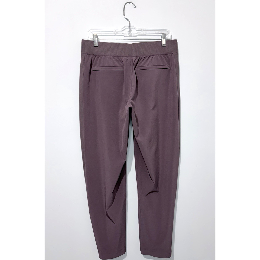 Athleta Brooklyn Ankle Pants Womens 8 Petite Mauve Zip Pockets Elastic Waist - Picture 4 of 10
